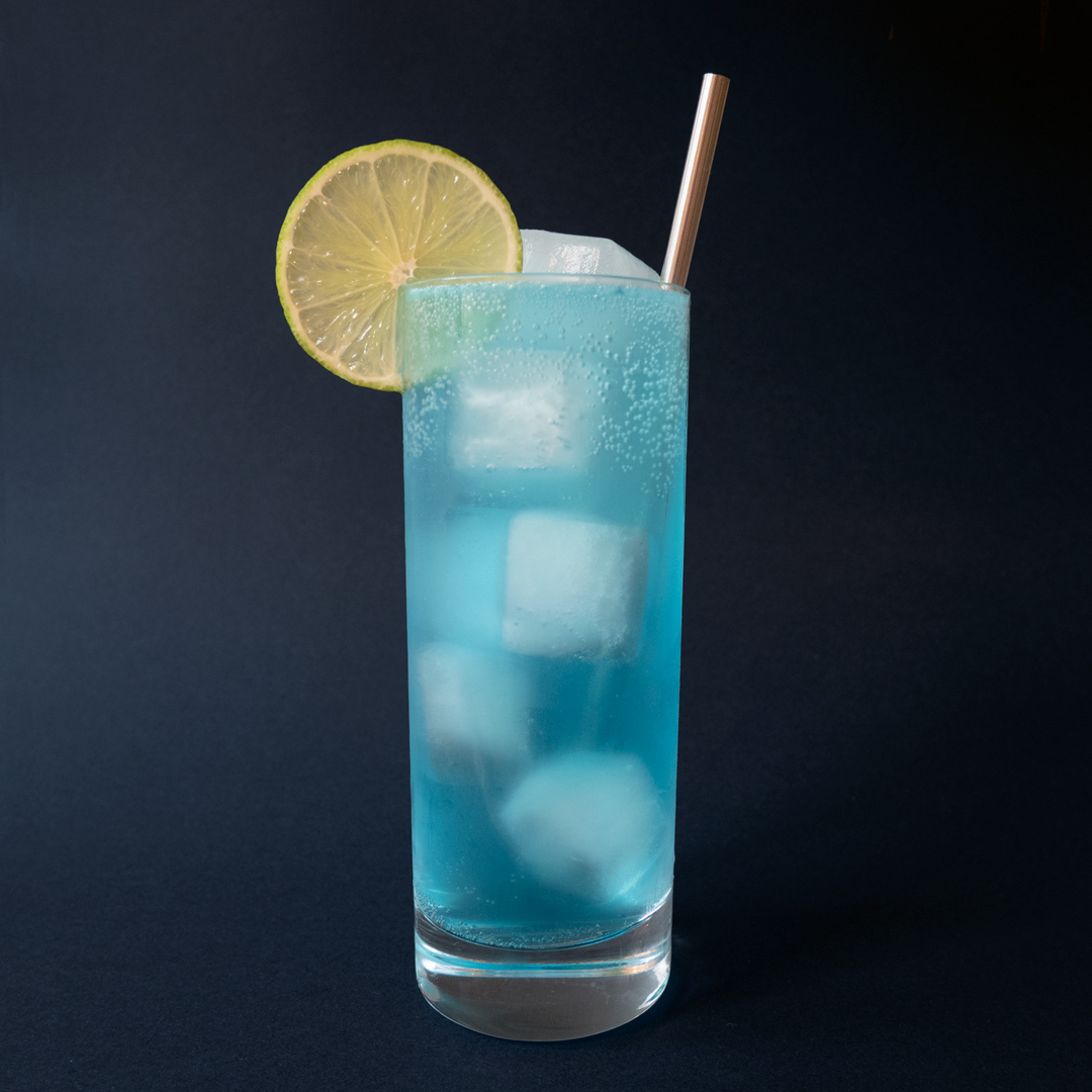 Blue Lagoon Cocktail receta azul Curacao vodka limón 20 x 30 cm Bar Party sótano decoración cartel chapa 534 